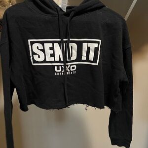 Black UXO Cropped Hoodie